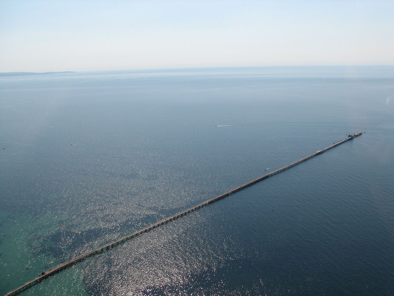 The Busselton Jetty and foreshore from the air