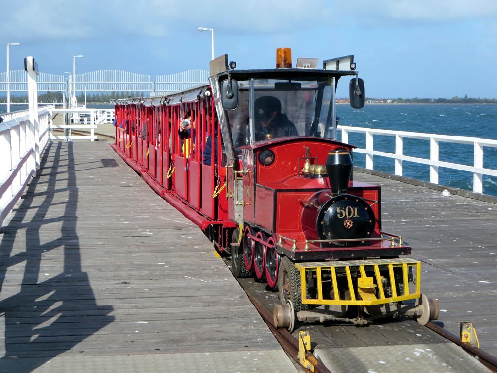The jetty train in 2015. It was replaced by a new train in 2017